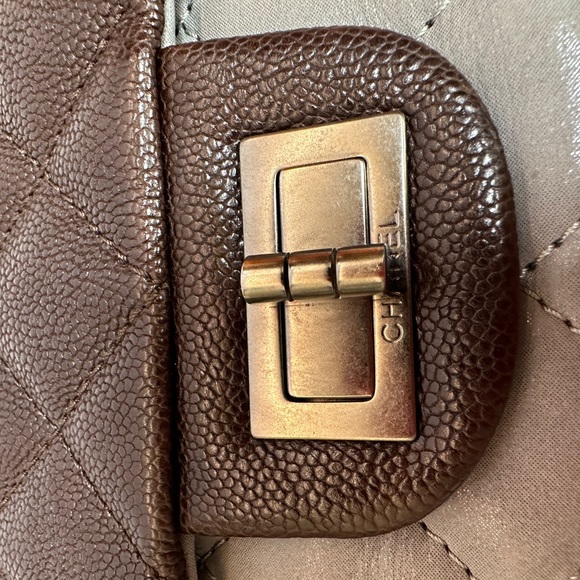 💎Authentic CHANEL Sold
Bi-Color Brown/Grey Leather  QuiltedClassicFlap - Picture 9 of 16